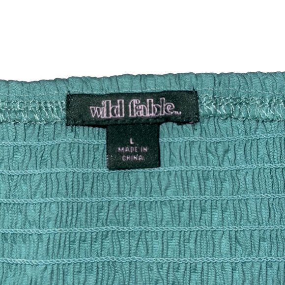 wild fable Women's Tank top Peplum Strappy Lace-Up spaghetti straps Size Large - Picture 6 of 10